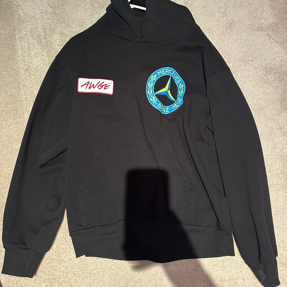 AWGE Mercedes Benz ASAP Rocky Size Large Hoodie Sweatshirt Black - Picture 3 of 7